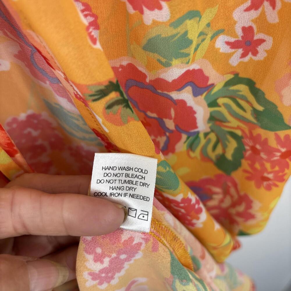 Lovers + Friends Floral Chiffon Temptation Robe Coverup Small New Revolve - Picture 9 of 10
